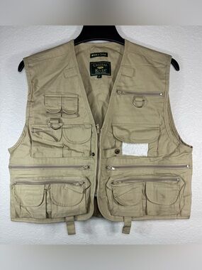 Crystal River‎ Utility Fishing Fly Hunting Camping Vest Tan Size M 27 Pockets
